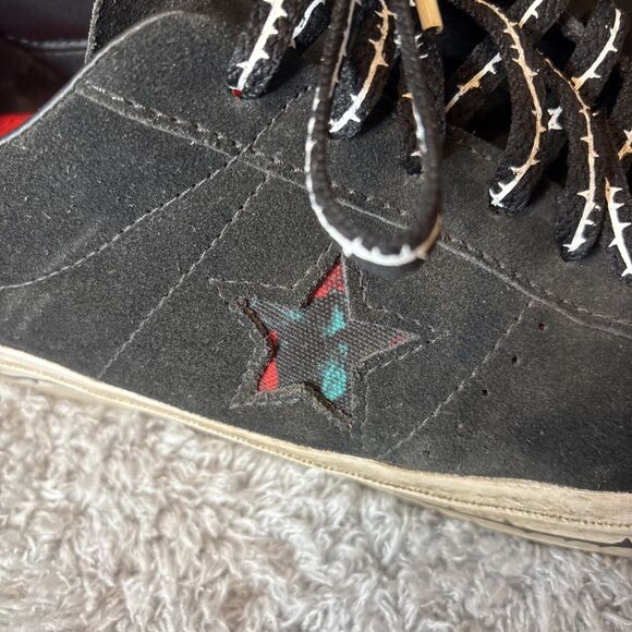 Converse One Star Pro Roses A01579C Black Red Suede Skateboard size 10.5 men's - Picture 2 of 10